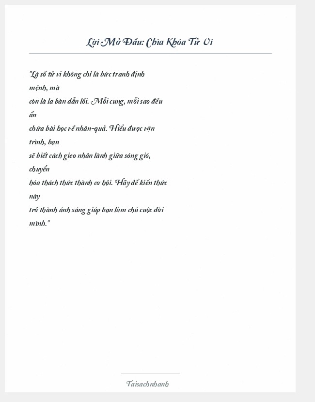 Trích đoạn Chìa Khóa Tử Vi