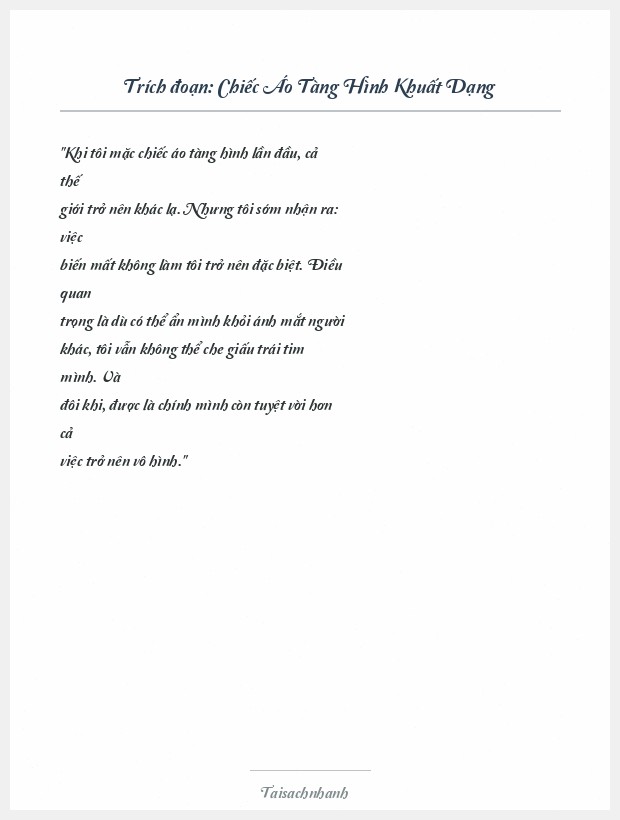 Trích đoạn Chiếc Áo Tàng Hình Khuất Dạng