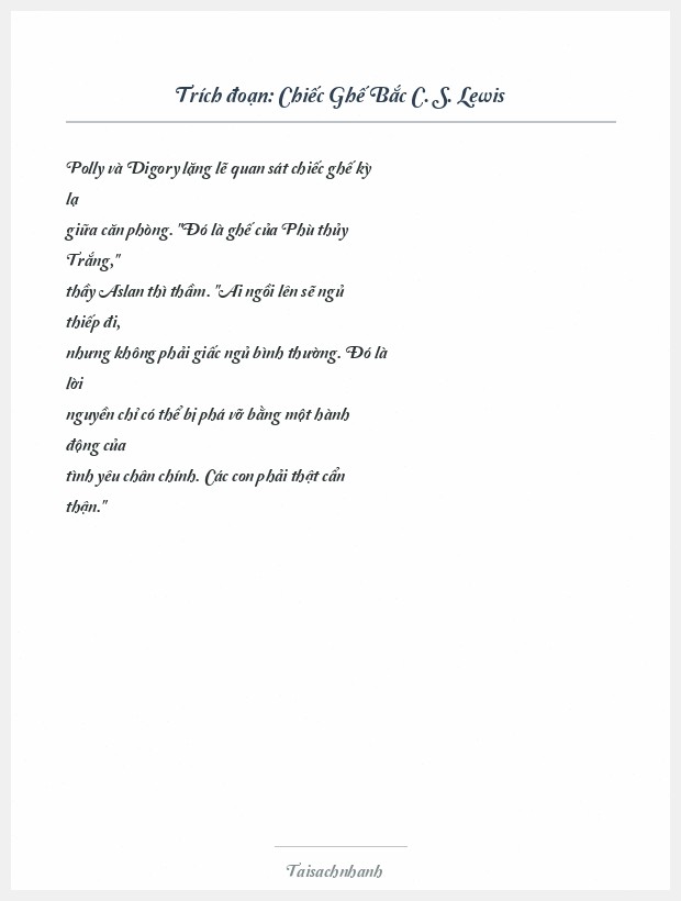 Trích đoạn Chiếc Ghế Bắc C. S. Lewis