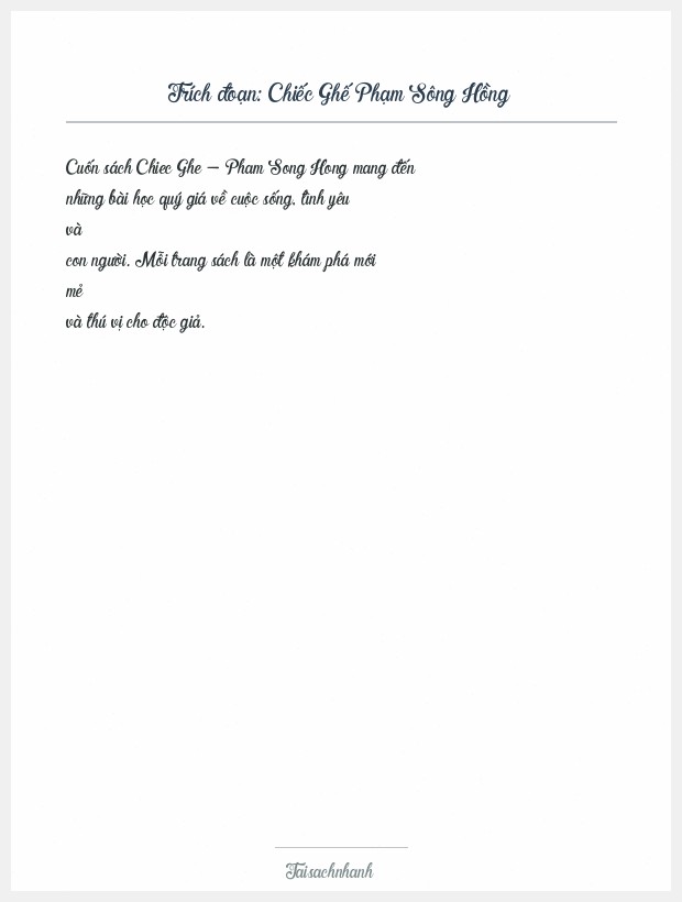 Trích đoạn Chiếc Ghế Phạm Sông Hồng