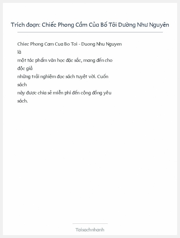 Trích đoạn Chiếc Phong Cầm Của Bố Tôi Dường Như Nguyên