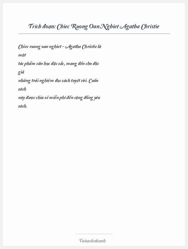 Trích đoạn Chiec Ruong Oan Nghiet Agatha Christie