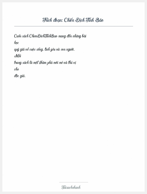 Trích đoạn Chiến Dịch Tình Báo