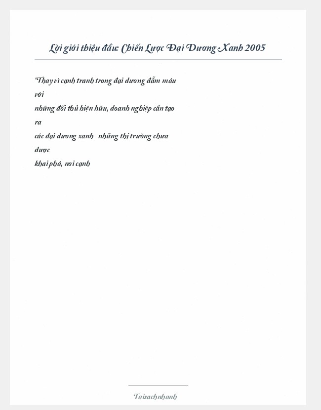 Trích đoạn Chiến Lược Đại Dương Xanh 2005