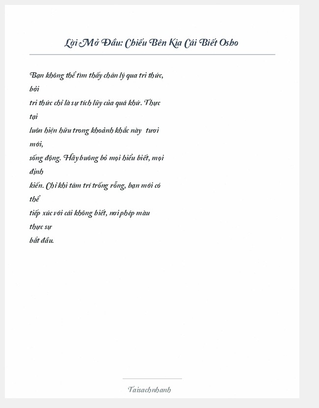 Trích đoạn Chiếu Bên Kia Cái Biết Osho