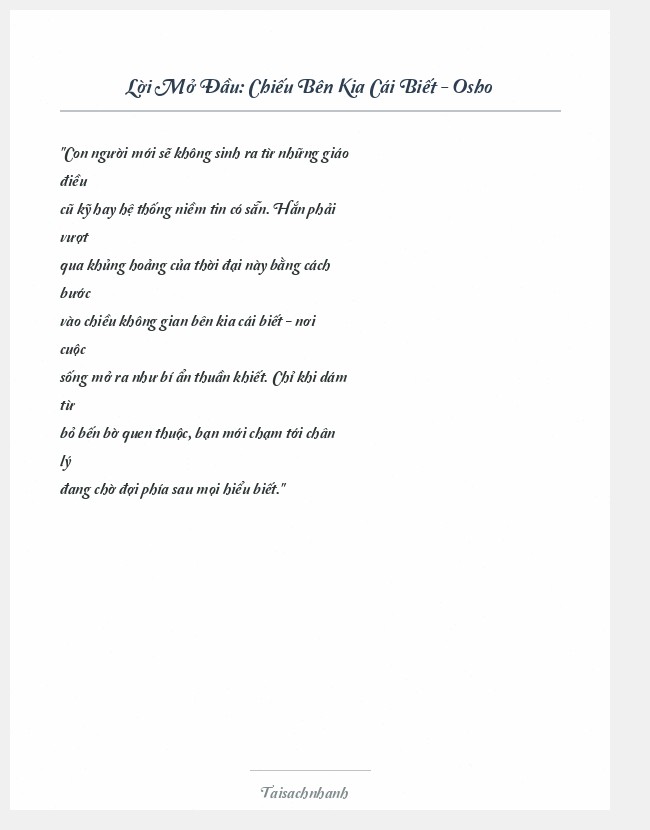 Trích đoạn Chiếu Bên Kia Cái Biết - Osho