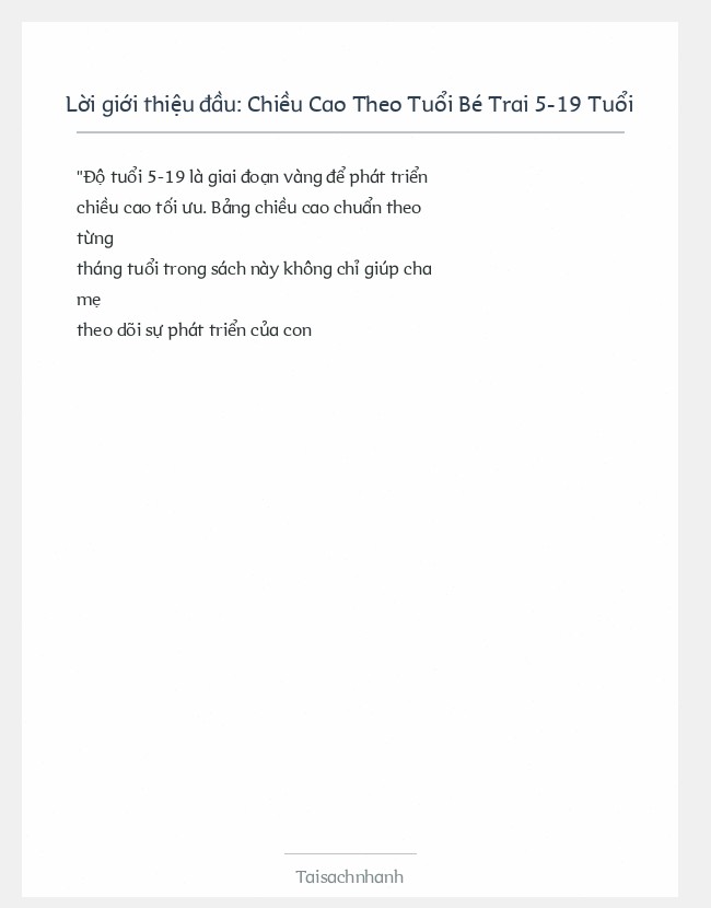 Trích đoạn Chiều Cao Theo Tuổi Bé Trai 5-19 Tuổi