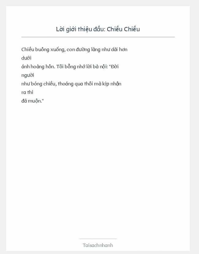 Trích đoạn Chiều Chiều