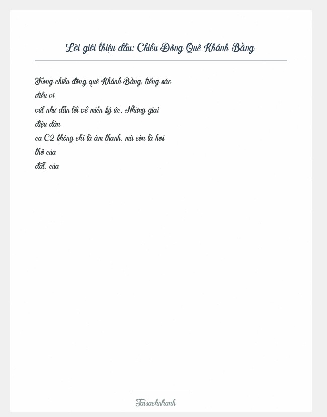Trích đoạn Chiều Đông Quê Khánh Bằng