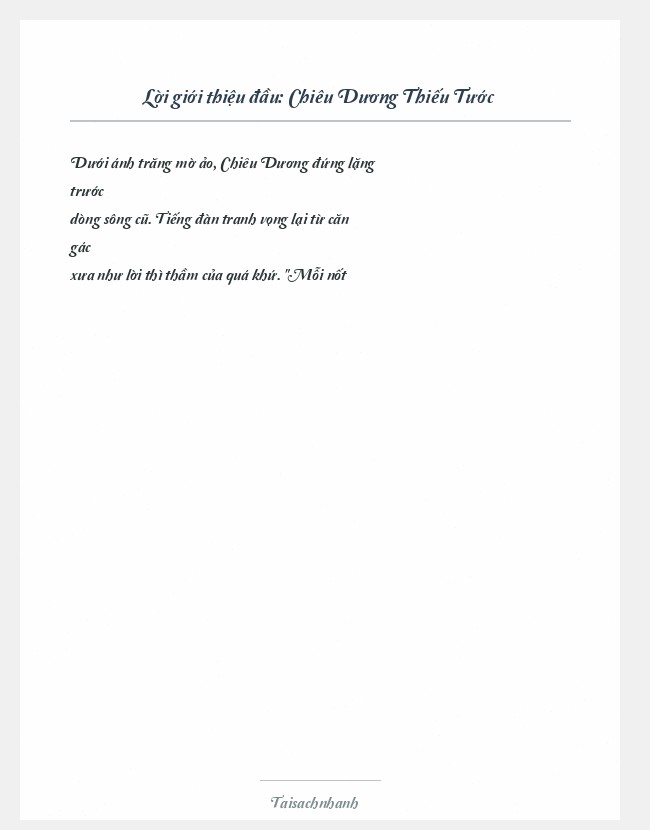 Trích đoạn Chiêu Dương Thiếu Tước