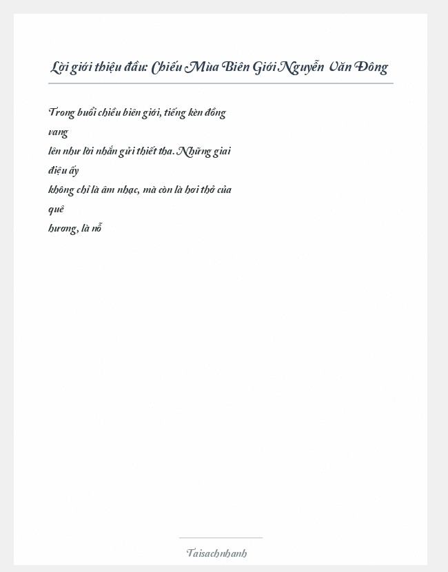Trích đoạn Chiếu Mùa Biên Giới Nguyễn Văn Đông