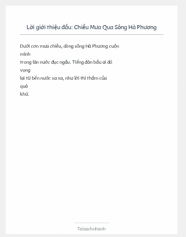 Trích đoạn Chiều Mưa Qua Sông Hà Phương