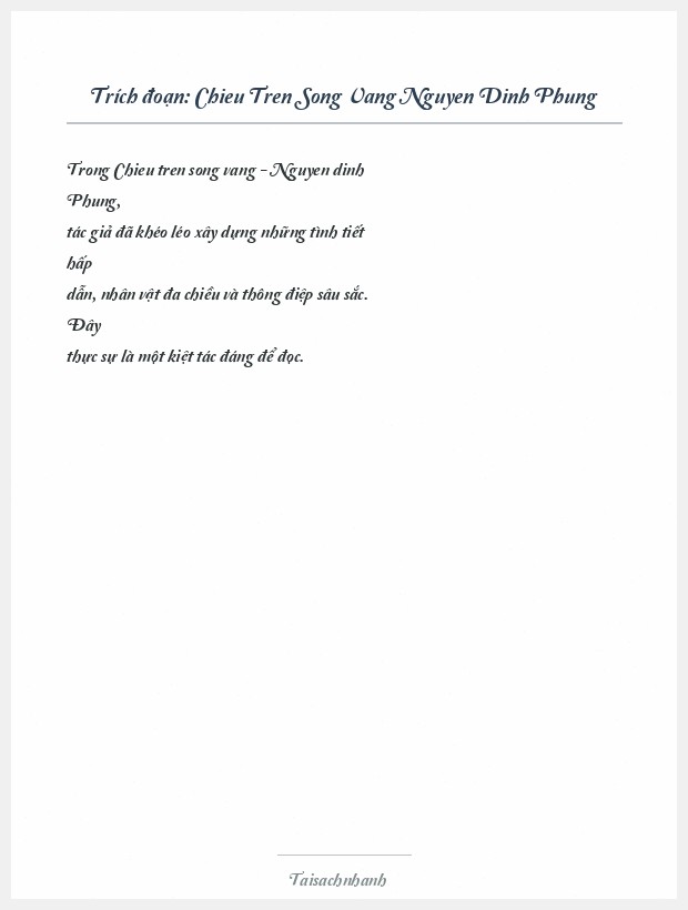 Trích đoạn Chieu Tren Song Vang Nguyen Dinh Phung