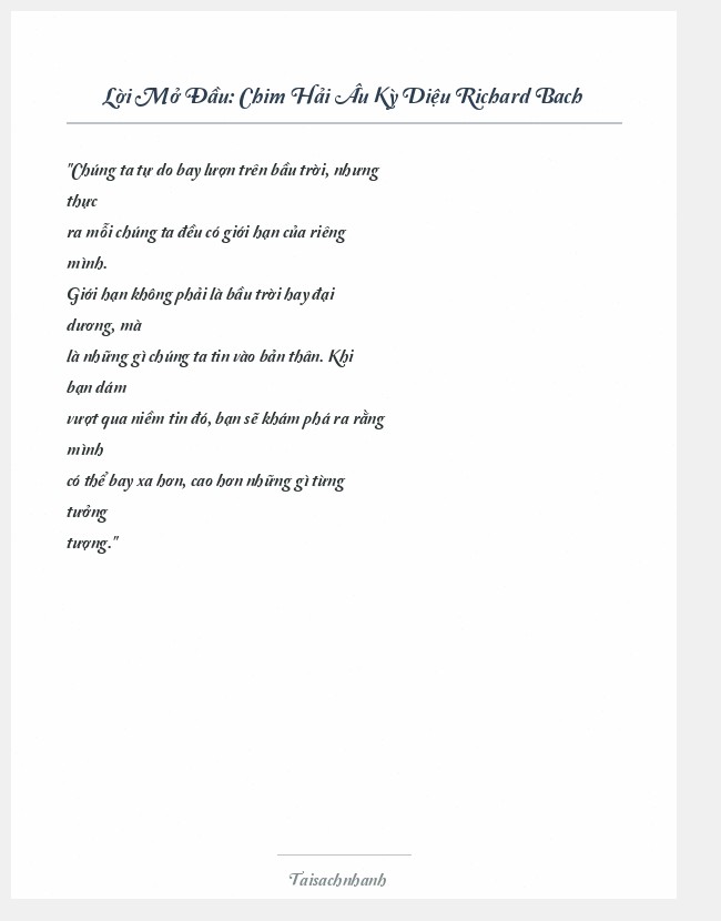 Trích đoạn Chim Hải Âu Kỳ Diệu Richard Bach