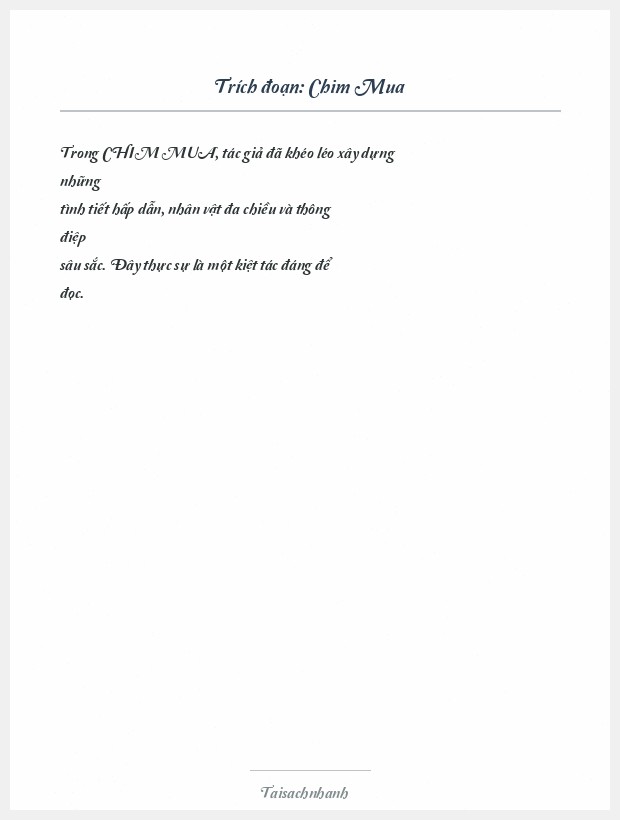Trích đoạn Chim Mua