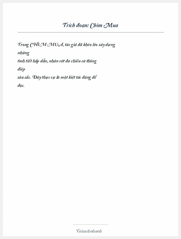 Trích đoạn Chim Mua