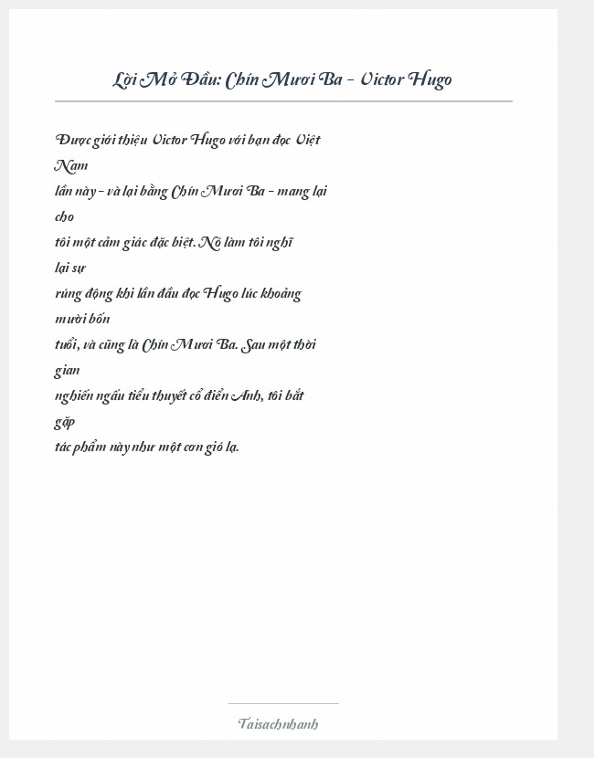 Trích đoạn Chín Mươi Ba - Victor Hugo