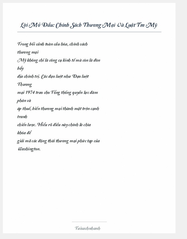 Trích đoạn Chính Sách Thương Mại Và Luật Tm Mỹ