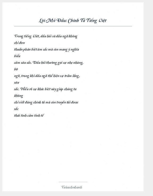 Trích đoạn Chính Tả Tiếng Việt