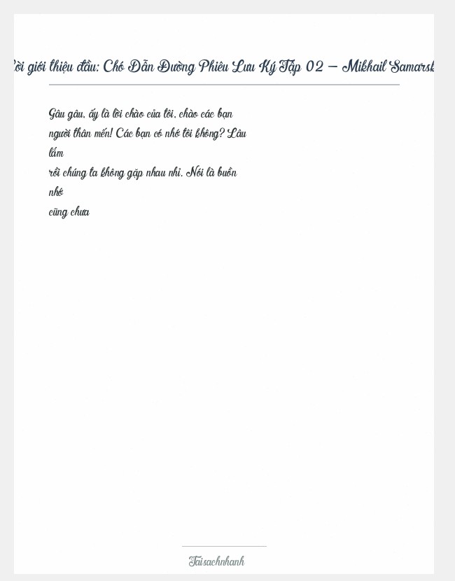 Trích đoạn Chó Dẫn Đường Phiêu Lưu Ký Tập 02 - Mikhail Samarsky