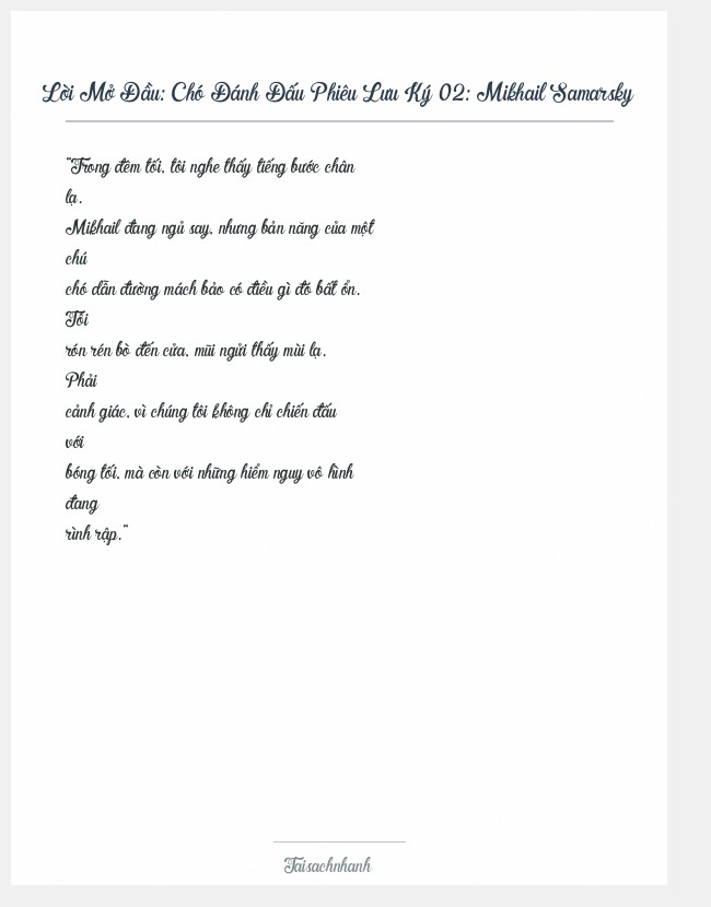 Trích đoạn Chó Đánh Đấu Phiêu Lưu Ký 02: Mikhail Samarsky