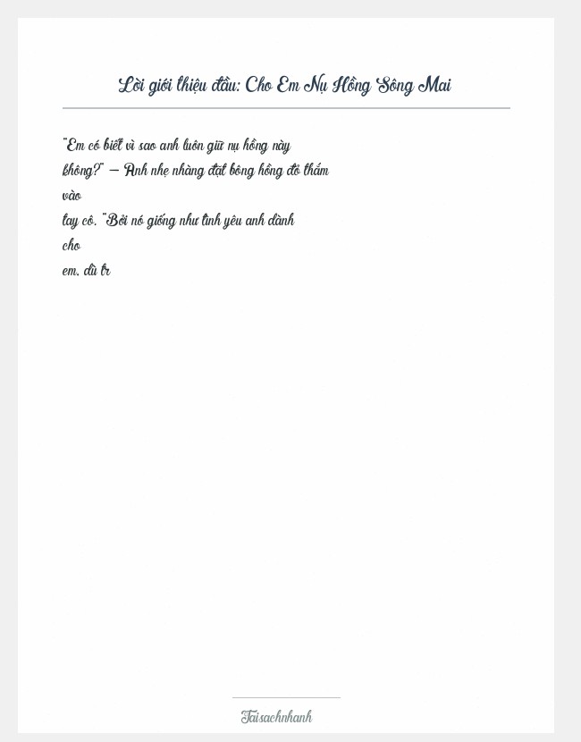 Trích đoạn Cho Em Nụ Hồng Sông Mai