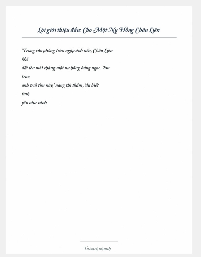 Trích đoạn Cho Một Nụ Hồng Châu Liên