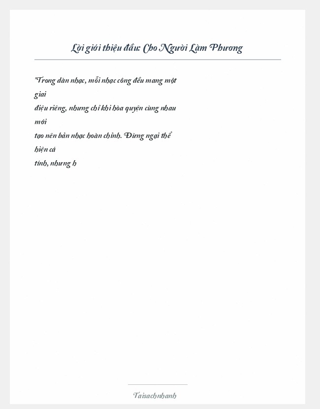 Trích đoạn Cho Người Làm Phương