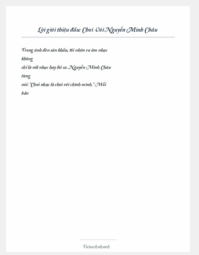 Trích đoạn Chơi Với Nguyễn Minh Châu