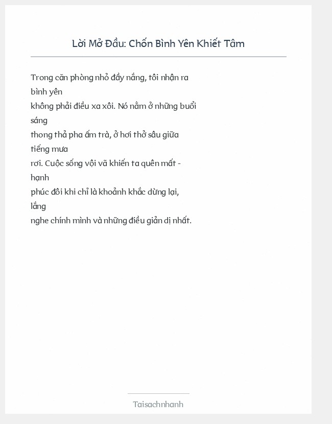 Trích đoạn Chốn Bình Yên Khiết Tâm
