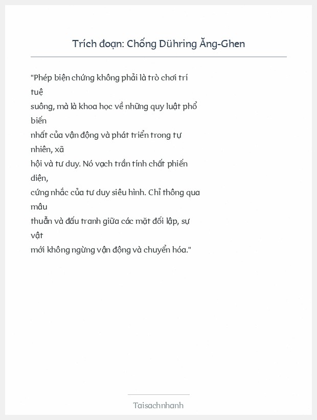 Trích đoạn Chống Dühring Ăng-Ghen