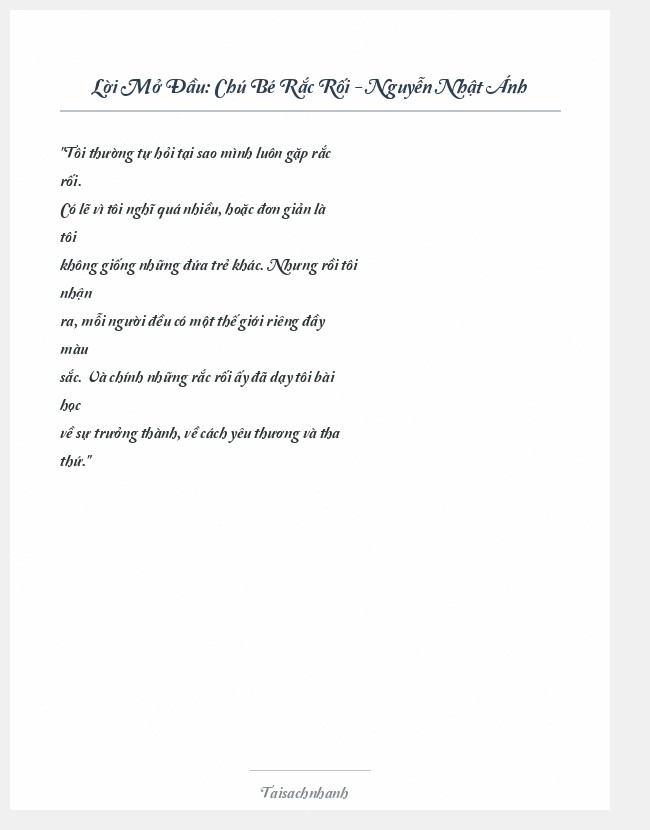 Trích đoạn Chú Bé Rắc Rối - Nguyễn Nhật Ánh