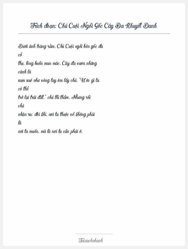 Trích đoạn Chú Cuội Ngồi Gốc Cây Đa Khuyết Danh