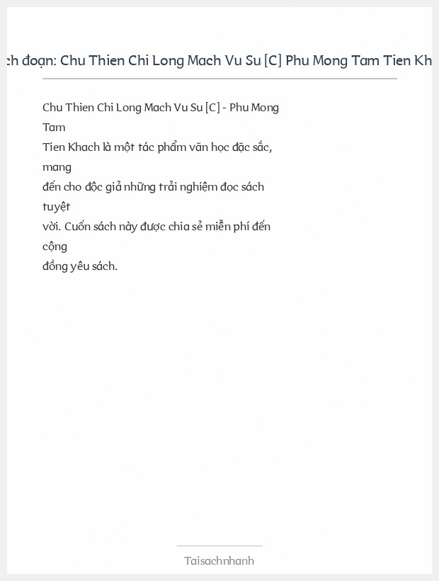 Trích đoạn Chu Thien Chi Long Mach Vu Su [C] Phu Mong Tam Tien Khach