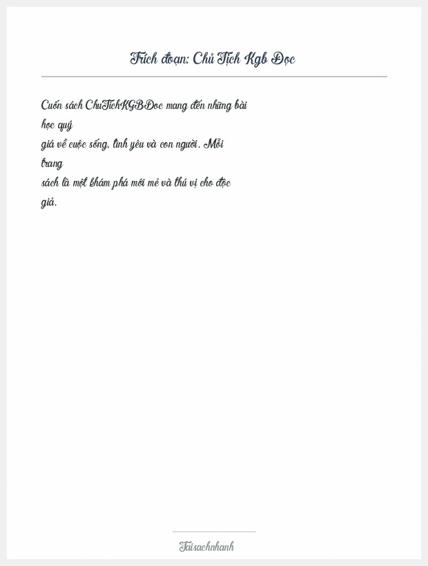 Trích đoạn Chủ Tịch Kgb Đọc