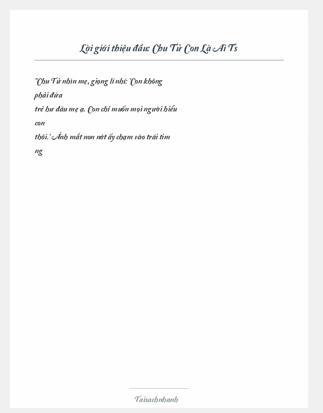 Trích đoạn Chu Tử Con Là Ai Ts