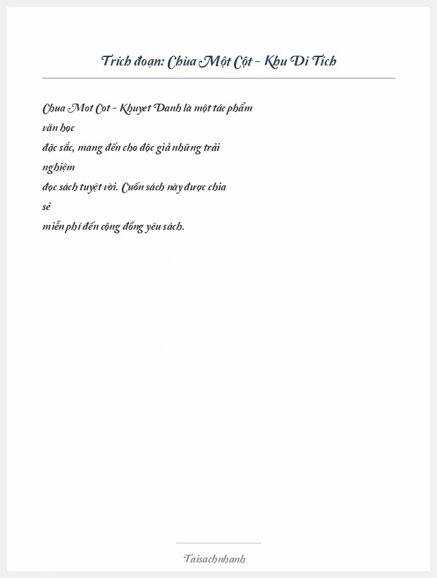 Trích đoạn Chùa Một Cột - Khu Di Tích