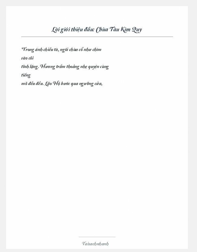 Trích đoạn Chùa Tàu Kim Quy