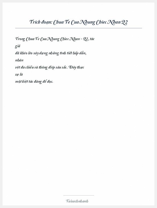 Trích đoạn Chua Te Cua Nhung Chiec Nhan Q2