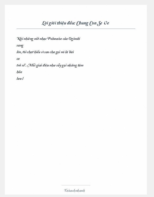 Trích đoạn Chung Con Se Ve