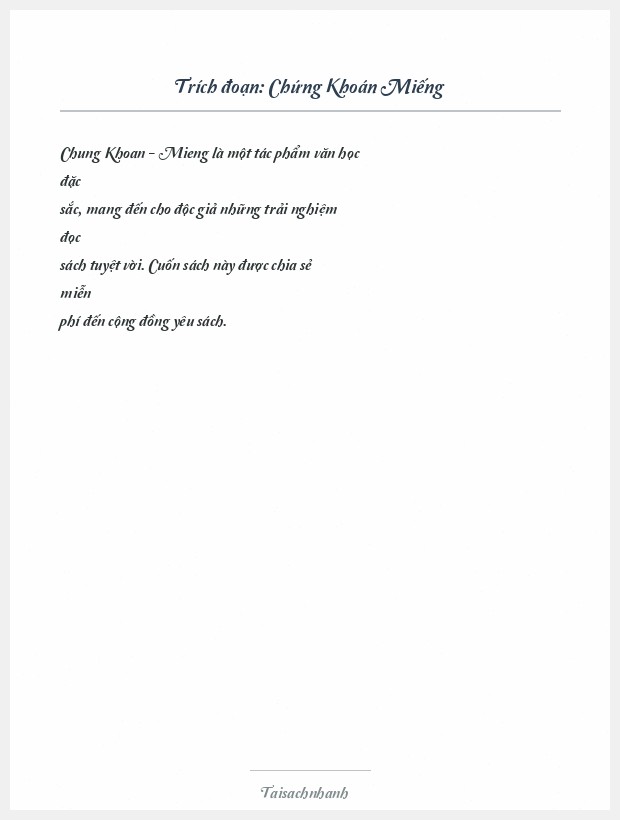 Trích đoạn Chứng Khoán Miếng