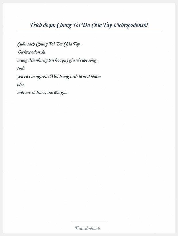 Trích đoạn Chung Toi Da Chia Tay Vichtopodonxki