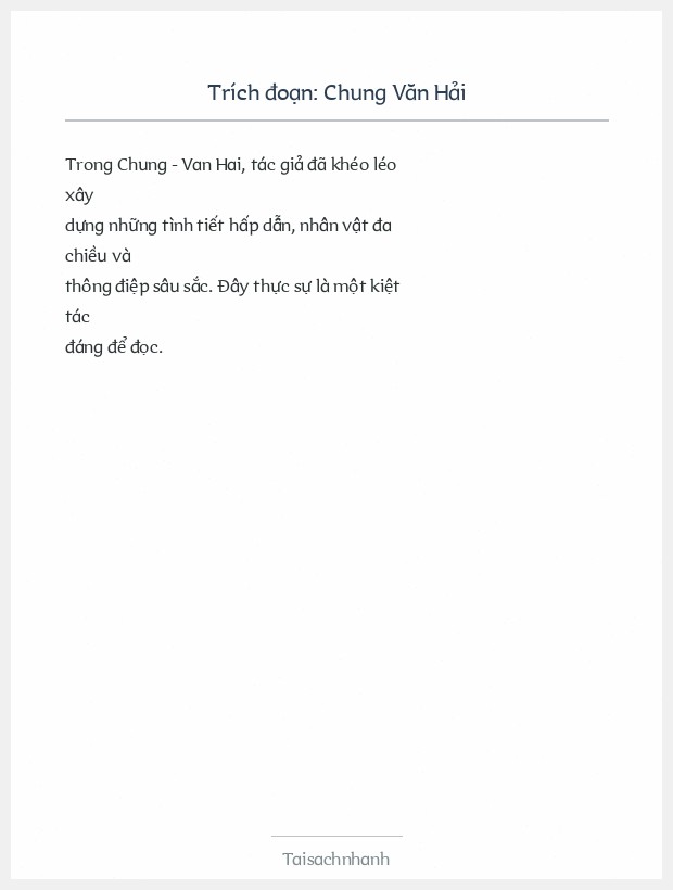 Trích đoạn Chung Văn Hải