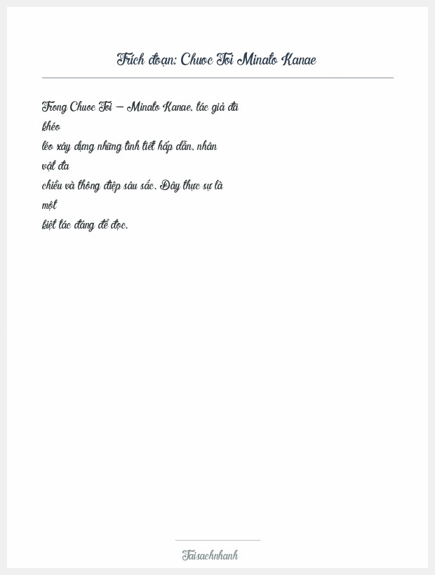 Trích đoạn Chuoc Toi Minato Kanae