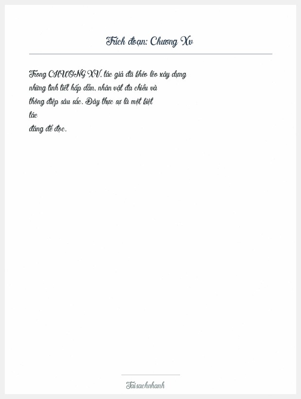 Trích đoạn Chương Xv