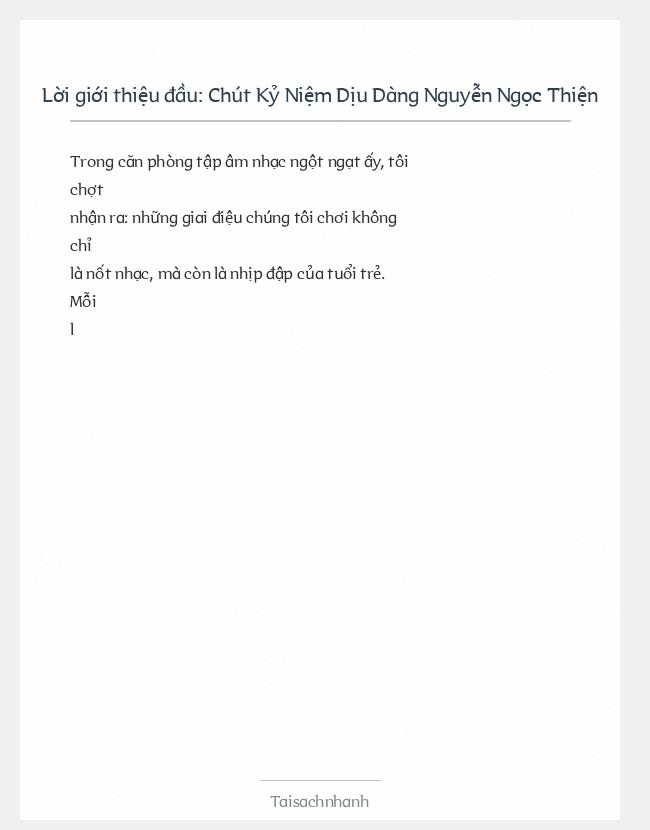 Trích đoạn Chút Kỷ Niệm Dịu Dàng Nguyễn Ngọc Thiện