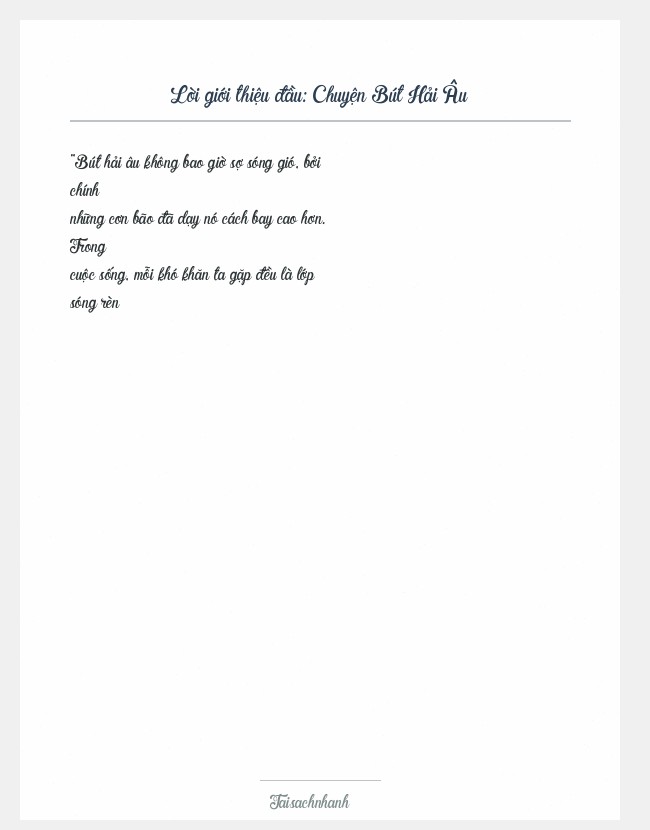 Trích đoạn Chuyện Bút Hải Âu