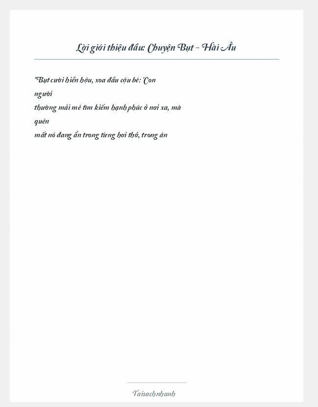 Trích đoạn Chuyện Bụt - Hài Âu