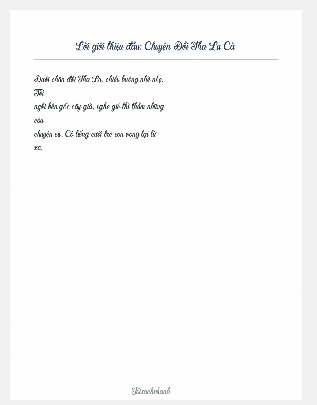 Trích đoạn Chuyện Đồi Tha La Cà