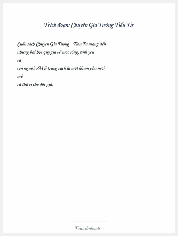 Trích đoạn Chuyên Gia Tướng Tiểu Tư